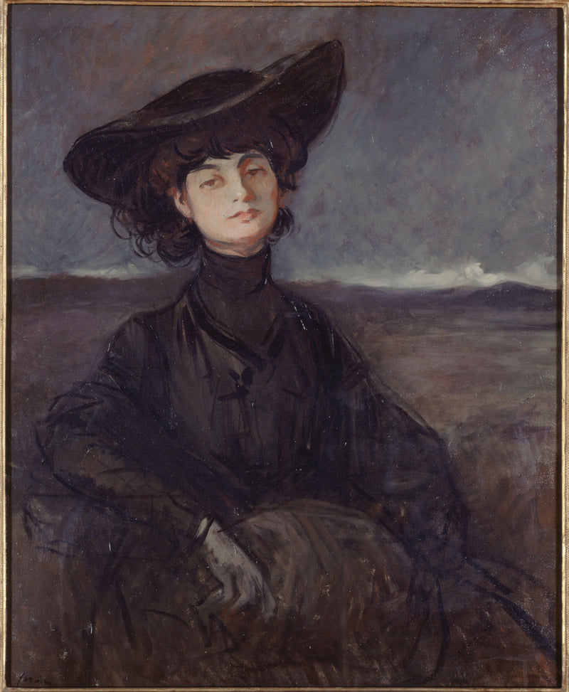 Portret hrabiny Anny de Noailles, z domu Brancovan (1876-1933), poetka - Jean-Louis Forain
