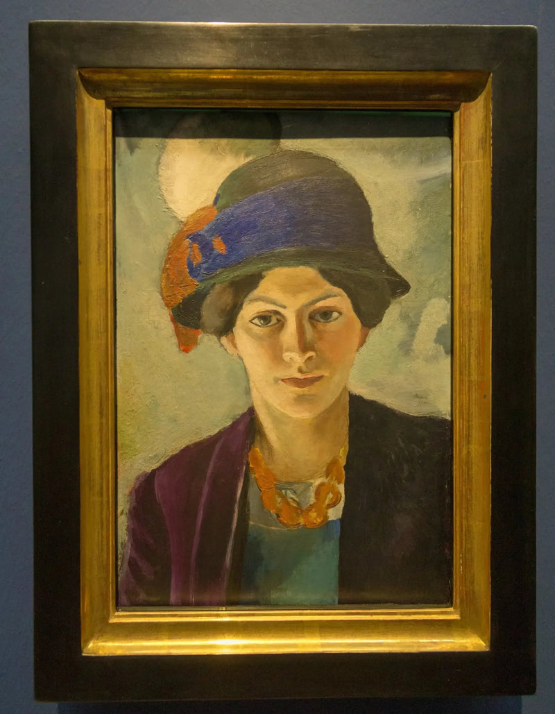 Portret żony artysty w kapeluszu - August Macke