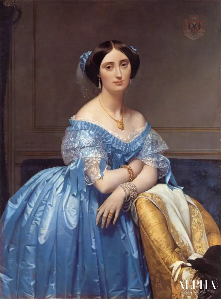 Portrait de la Princesse Albert de Broglie - Jean-Auguste-Dominique Ingres - Reproductions de tableaux et peintures haut de gamme