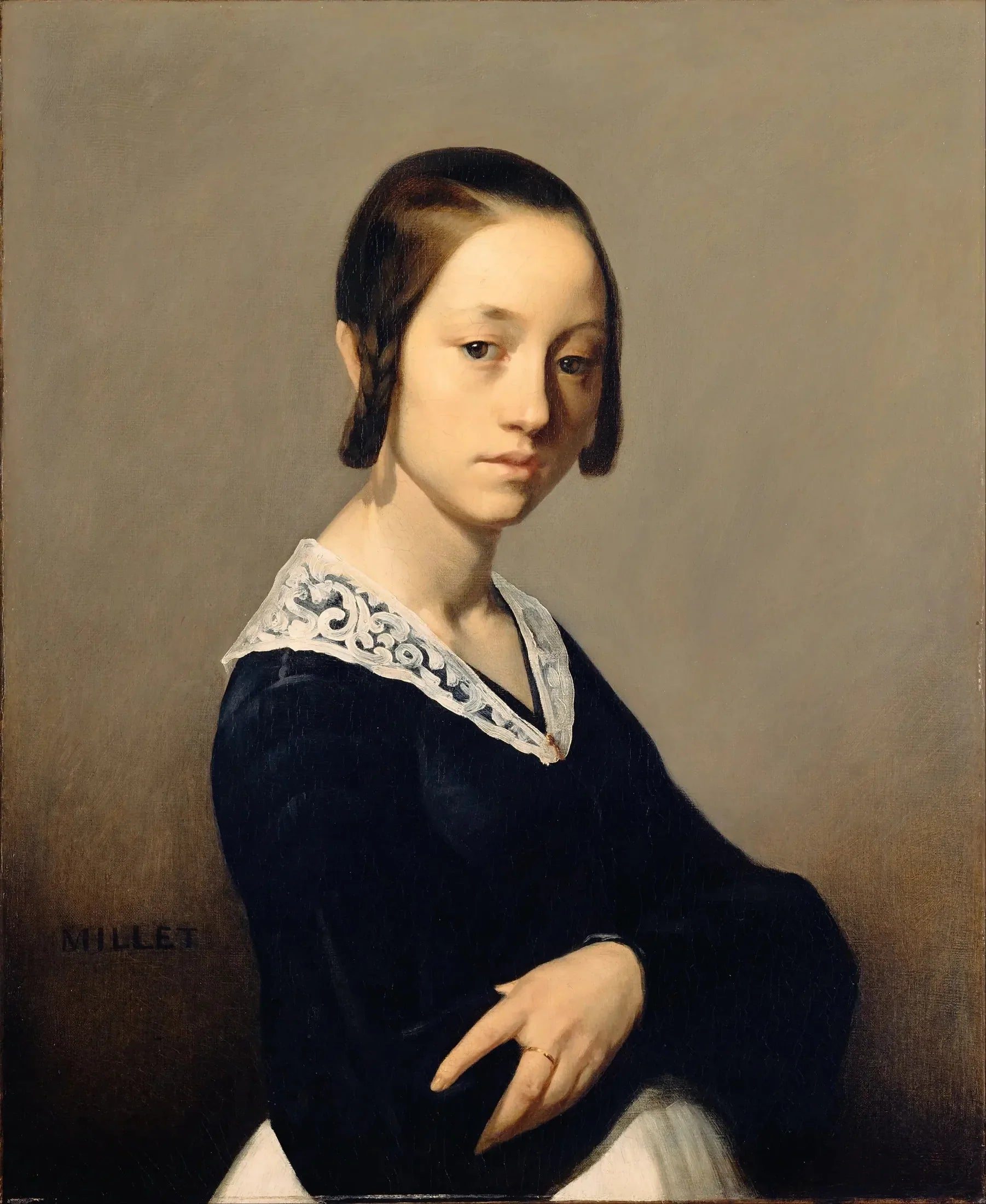 Portrait de Louise-Antoinette Feuardent - Jean-François Millet image 1 copie de tableau peinte à la main