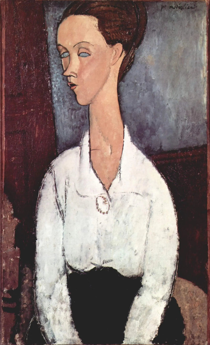 Portret Lunii Czechowskiej w białej bluzce - Amedeo Modigliani