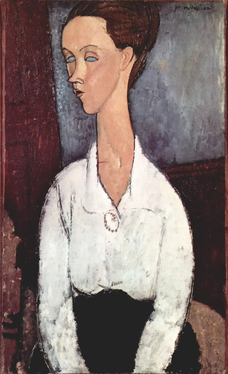 Portret Lunii Czechowskiej w białej bluzce - Amedeo Modigliani