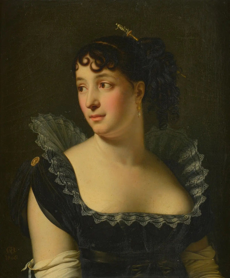 Portret pani Bertin de Veaux w półpostaci - Anne-Louis Girodet