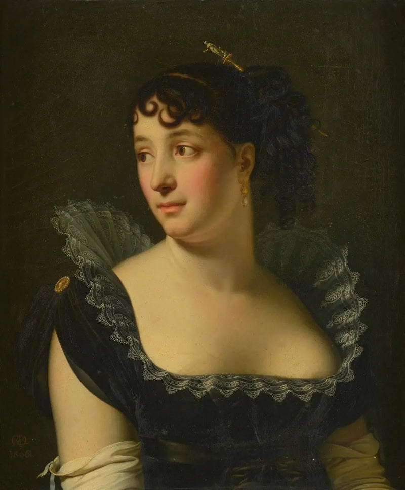 Portret pani Bertin de Veaux w półpostaci - Anne-Louis Girodet