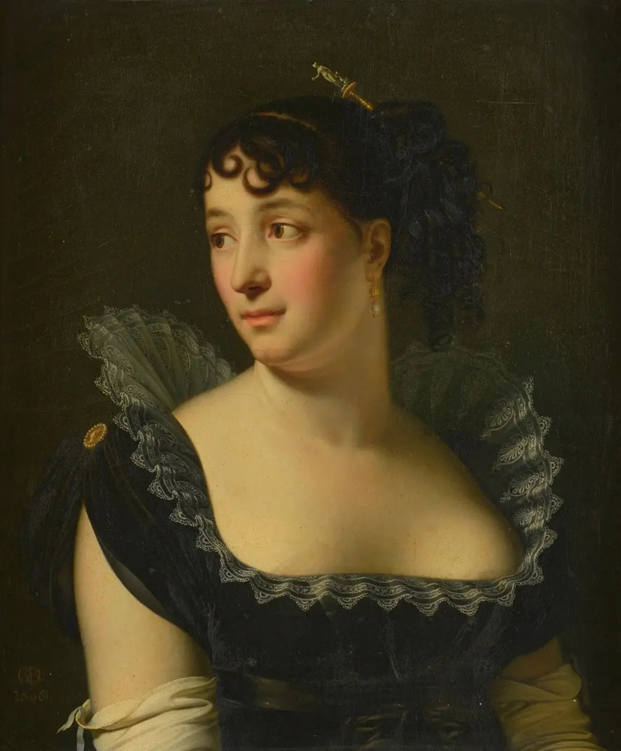 Portret pani Bertin de Veaux w półpostaci - Anne-Louis Girodet