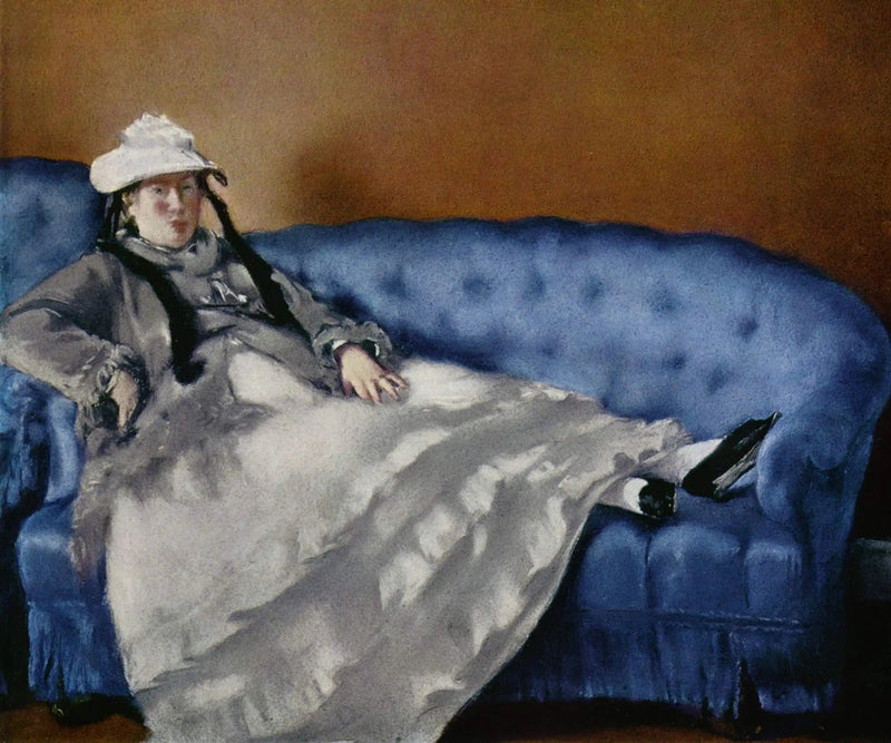 Portret pani Edouard Manet na niebieskiej kanapie - Édouard Manet