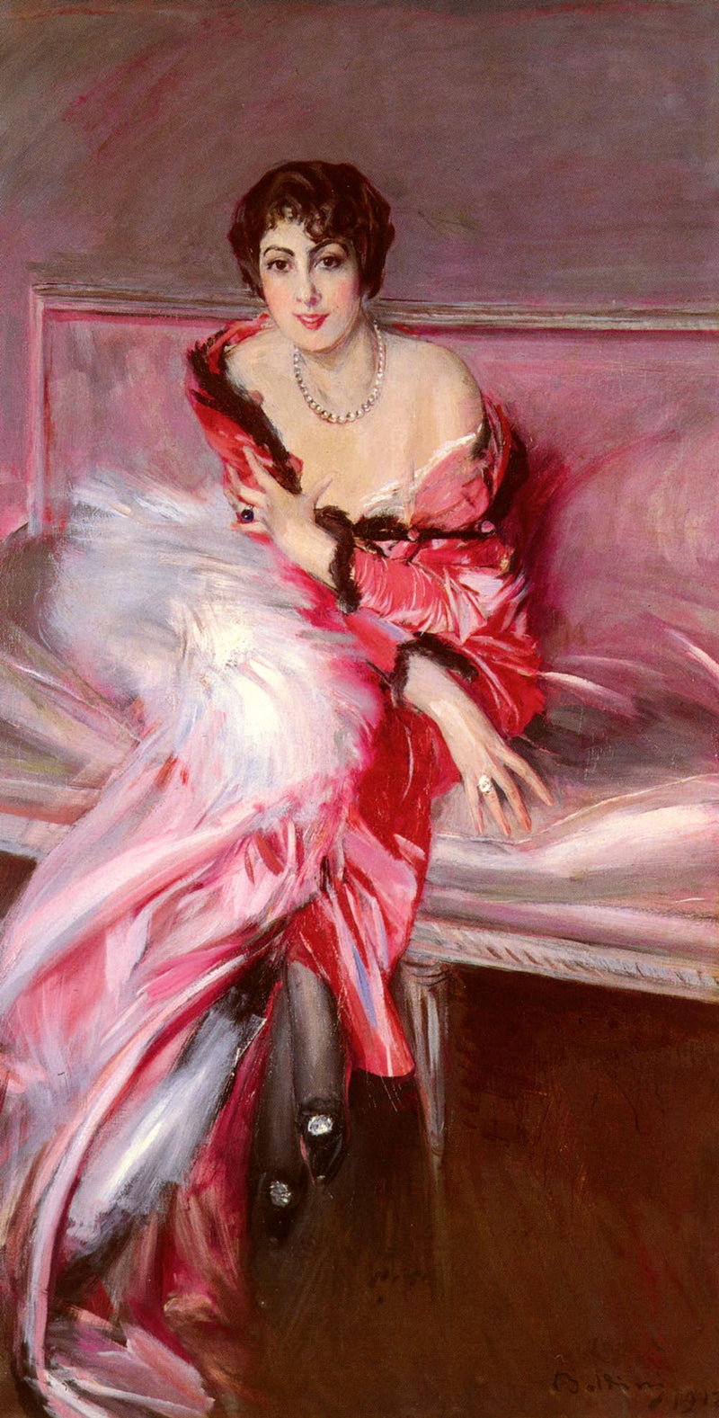 Portret pani Juillard w czerwieni - Giovanni Boldini