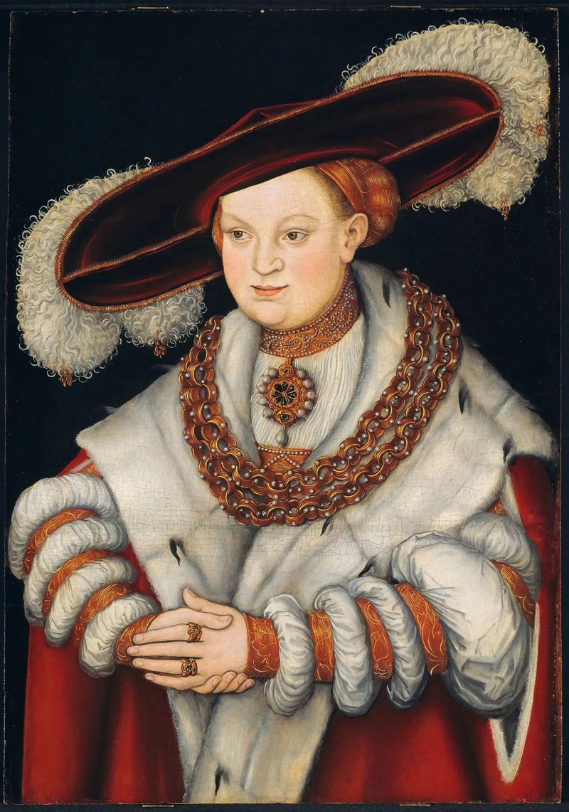 Portret Madeleine de Saxe, pierwsza żona elektora Joachima II z Brandenburgii - Lucas Cranach Starszy