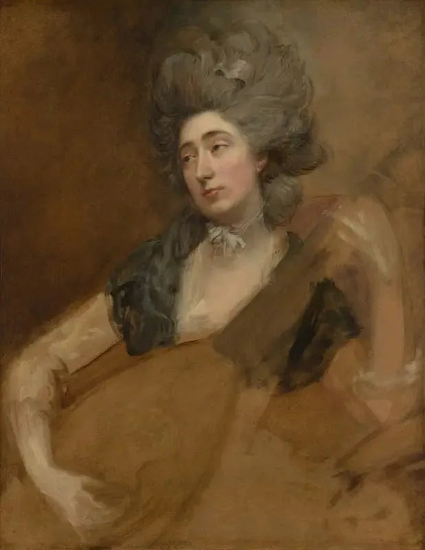 Portret Margaret Gainsborough trzymającej teorbe - Thomas Gainsborough