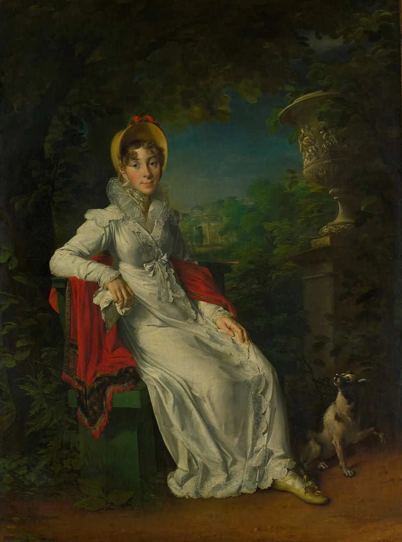 Portret Marie Caroline Ferdinande Louise z Neapolu, żony Karola Ferdynanda, księcia Berry, w parku Bagatelle w Bois de Boulogne, Paryż - François Gérard