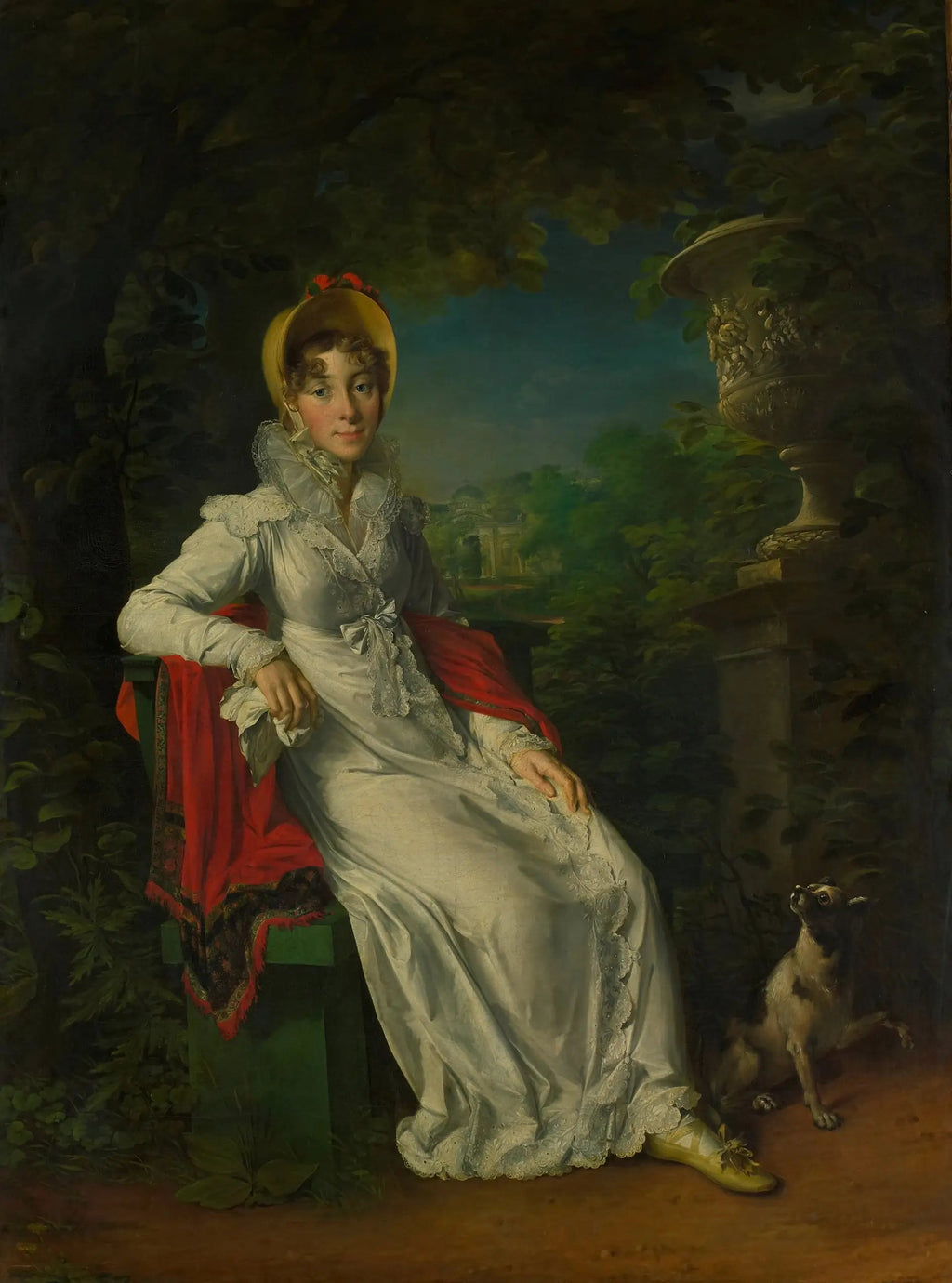 Portrait de Marie Caroline Ferdinande Louise de Naples épouse de Charles Ferdinand duc de Berry dans le parc