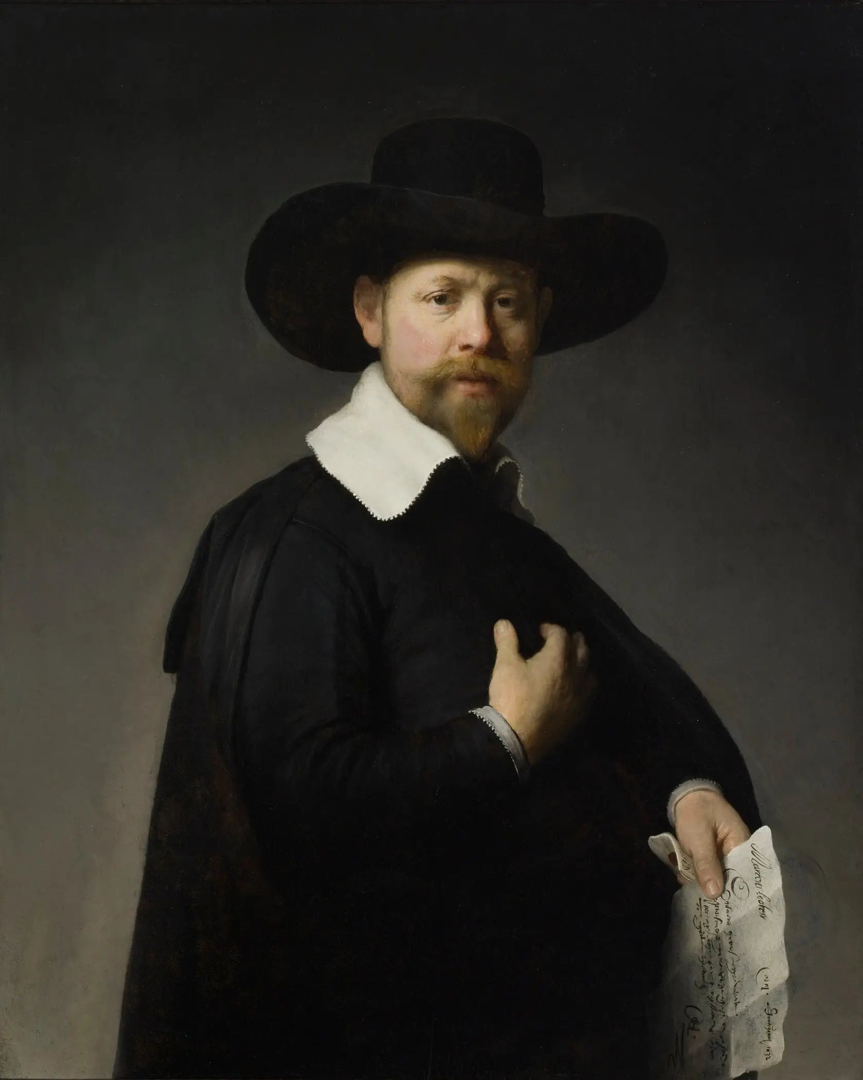 Reproduction du tableau « Portrait de Marten Looten - Rembrandt » par Alpha Reproduction en peinture à l’huile
