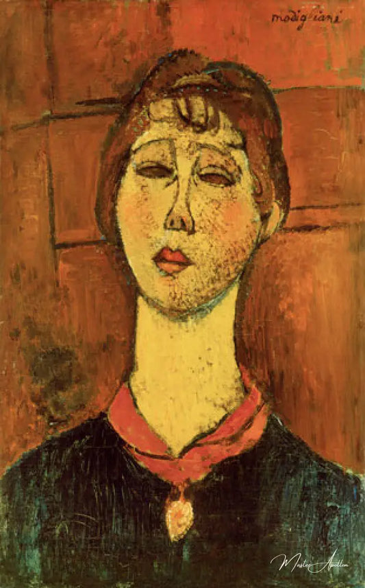 Portrait de Mme Blanche Dorivale - Amedeo Modigliani - Reproductions de tableaux et peintures haut de gamme