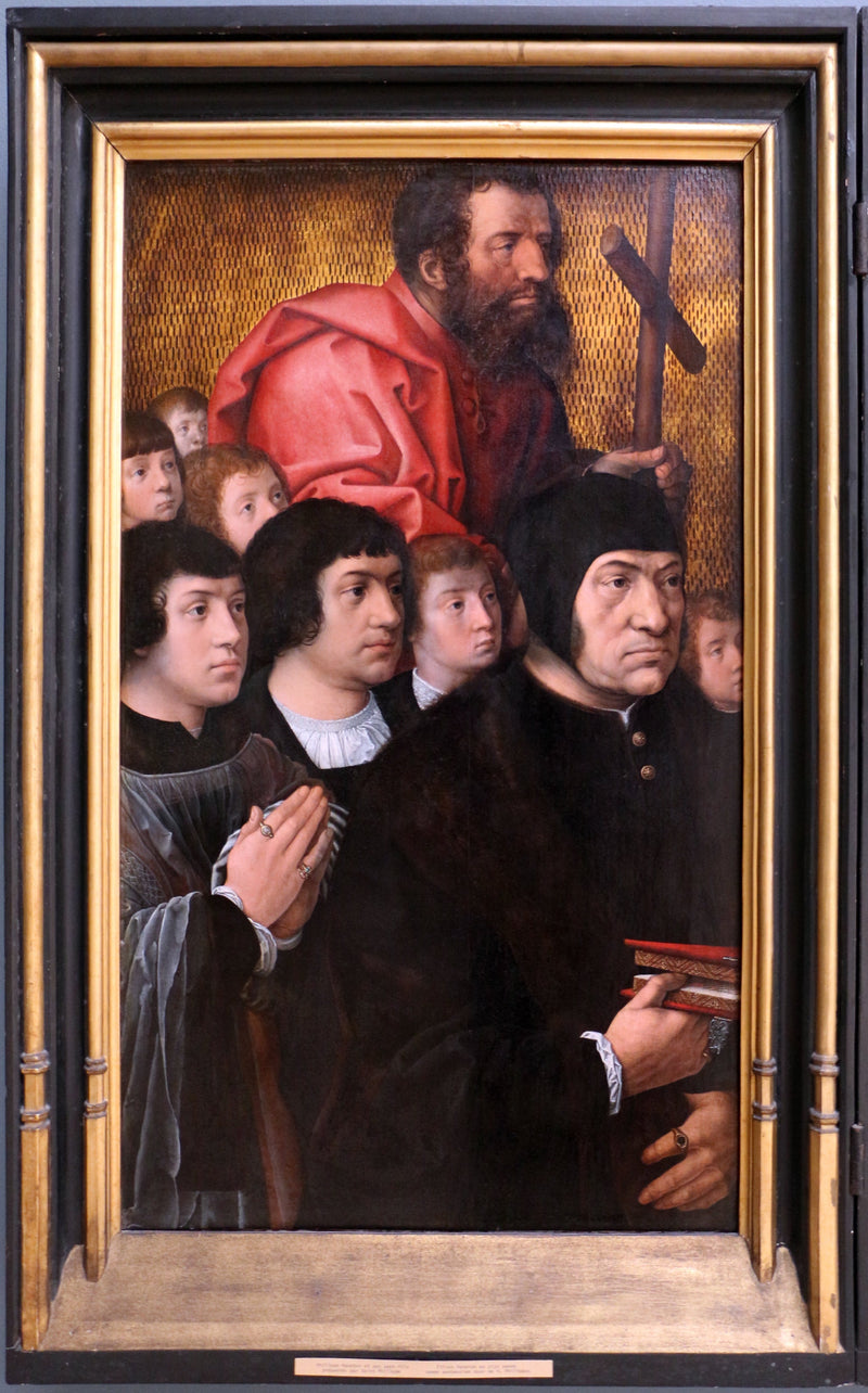Portrait de Philippe Haneton avec ses sept fils et l'apôtre Philippe - Bernard van Orley