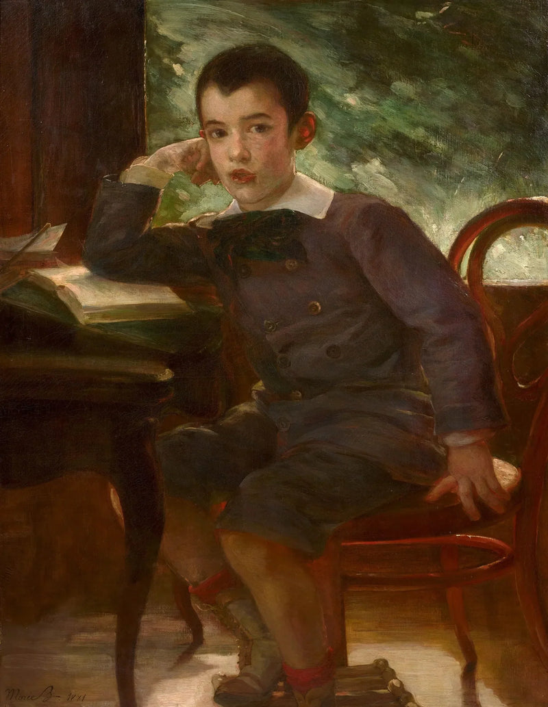 Portret Pierre'a Bracquemonda jako dziecka, syn artysty - Marie Bracquemond