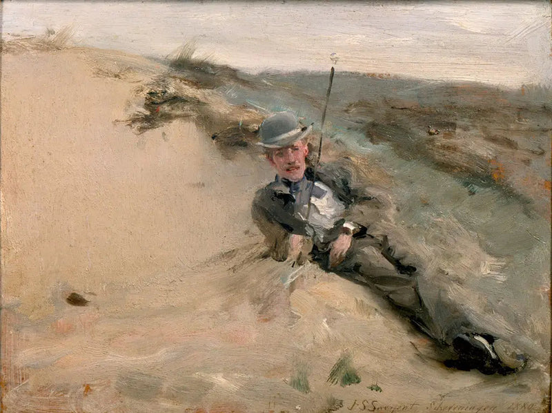 Portret Ralpha Curtisa na plaży w Scheveningen - John Singer Sargent