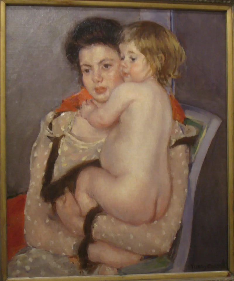 Portret królowej LeFebvre trzymającej nagie dziecko - Mary Cassatt