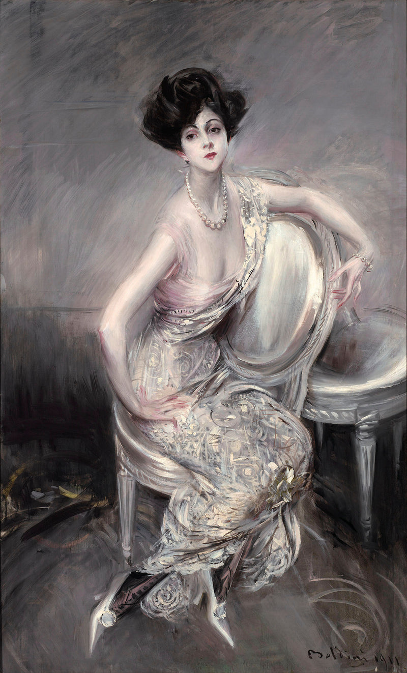 Portret Rity de Acosta Lydig siedzącej - Giovanni Boldini