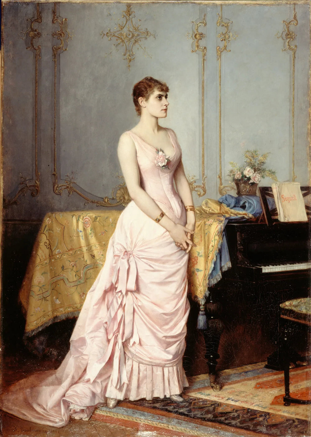 Portrait de Rose Caron (1857-1890), chanteuse - Auguste Toulmouche image 1 tableau peint à l’huile sur toile