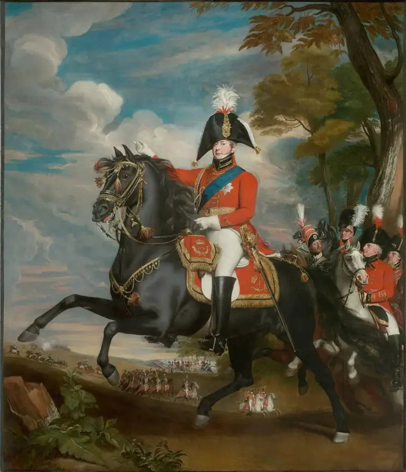 Portret Jego Królewskiej Wysokości księcia Walii podczas przeglądu, w obecności Lorda Heathfielda, generała Turnera, pułkownika Bloomfielda i barona Ebena; w oddali pułkownik Quinton - John Singleton Copley