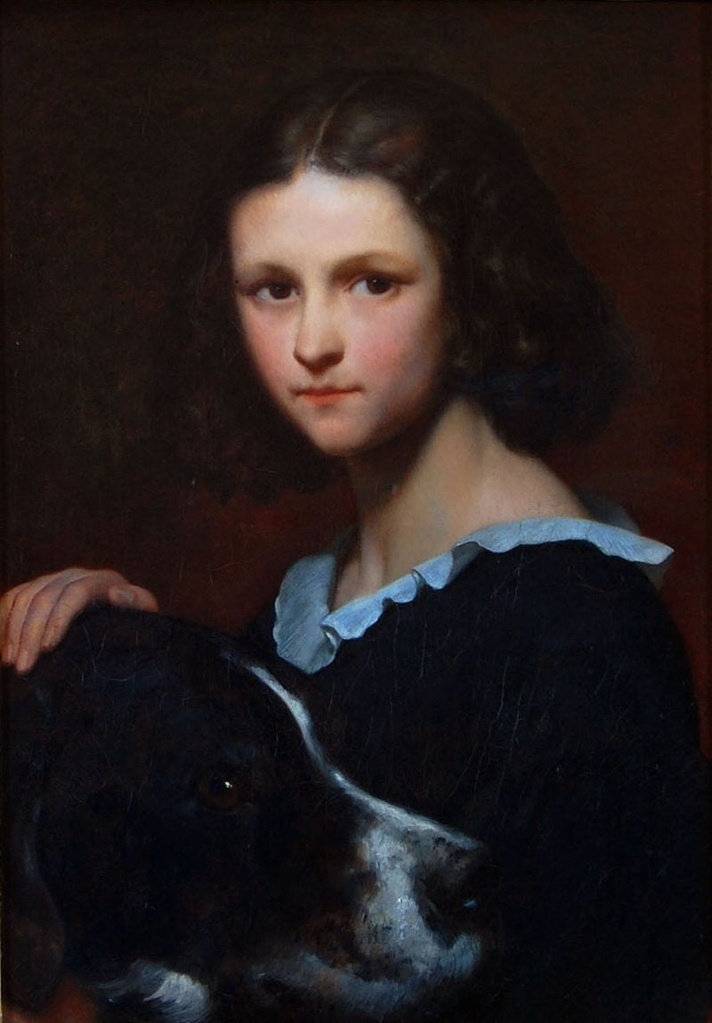 Portret córki Scheffers, Cornelii, później pani Marjolin, w wieku 10 lat z moim psem Turc - Ary Scheffer