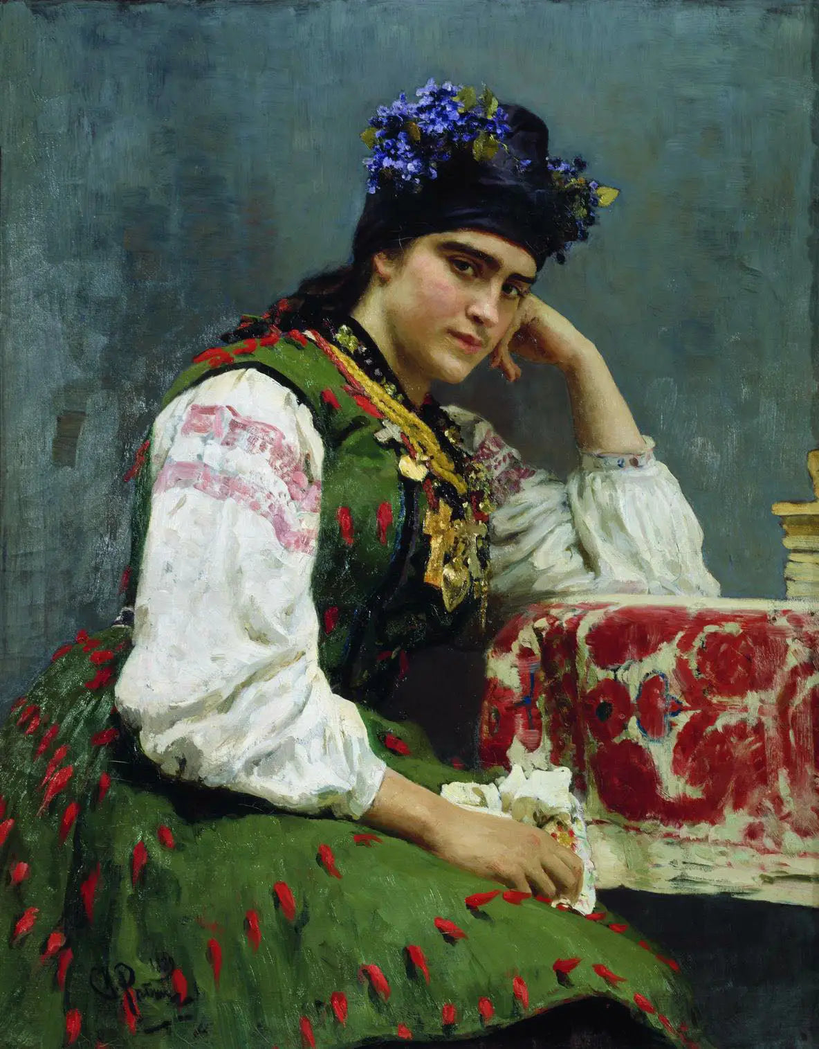 Portrait de Sofya Dragomirova - Ilya Repin image 1 reproduction de peinture à l’huile