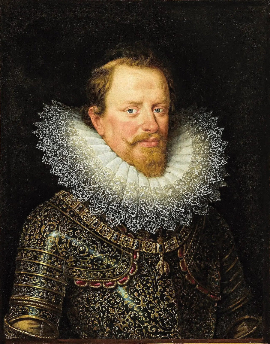 Portret Vincenzo Gonzagi, księcia Mantui, w zbroi i Orderze Złotego Runa - Frans Pourbus Młodszy