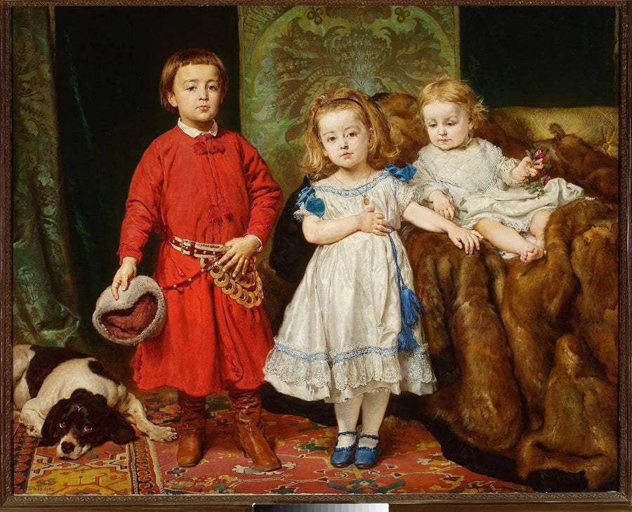 Portret dzieci artysty: Tadeusz, Helena i Beata - Jan Matejko