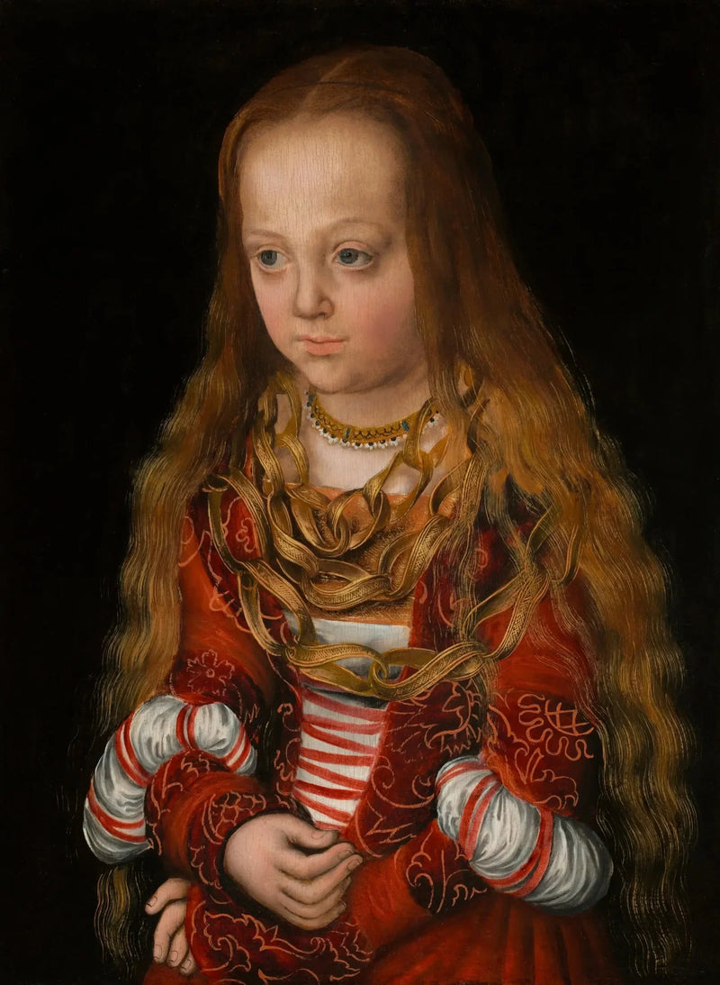Portret księżniczki Saxe przy stole - Lucas Cranach Starszy
