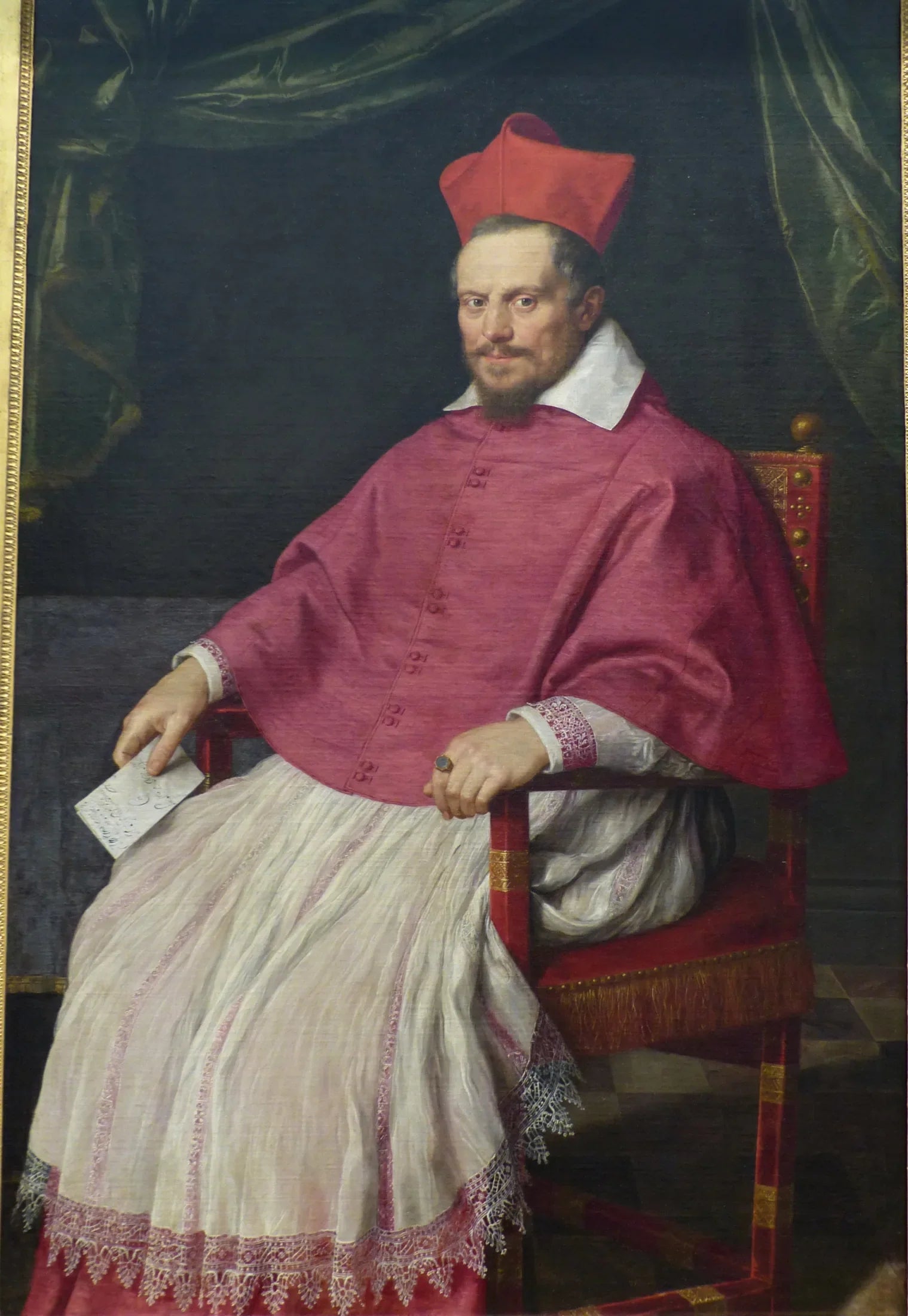 Portrait du cardinal Jean de Bonsy (1554-1621), évêque de Béziers de 1598 à 1611. - Domenichino image 1 tableau peint à l’huile sur toile