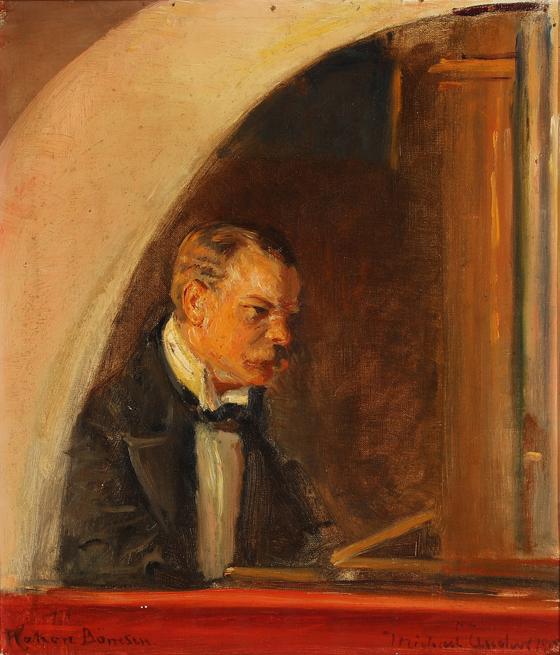 Portrait du compositeur Hakon Børresen. - Michael Peter Ancher