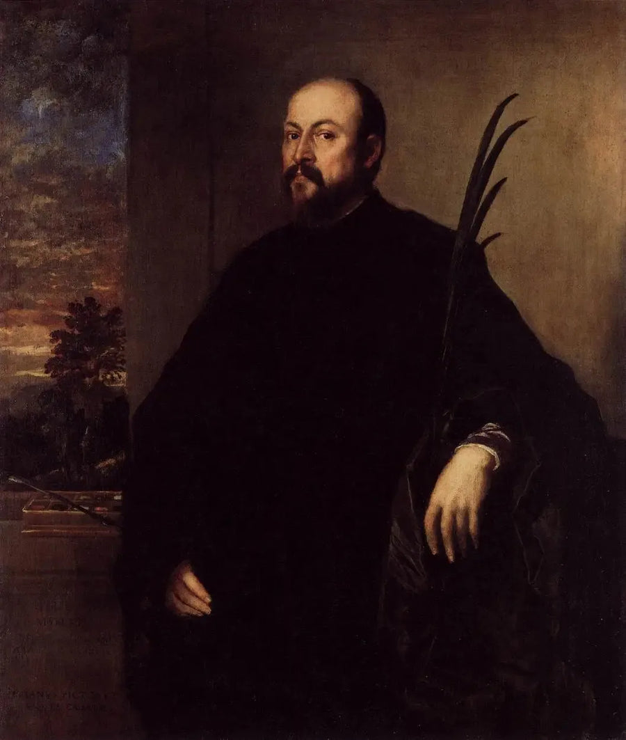 Portret handlarza malarstwa Alvise dalla Scala - Titian