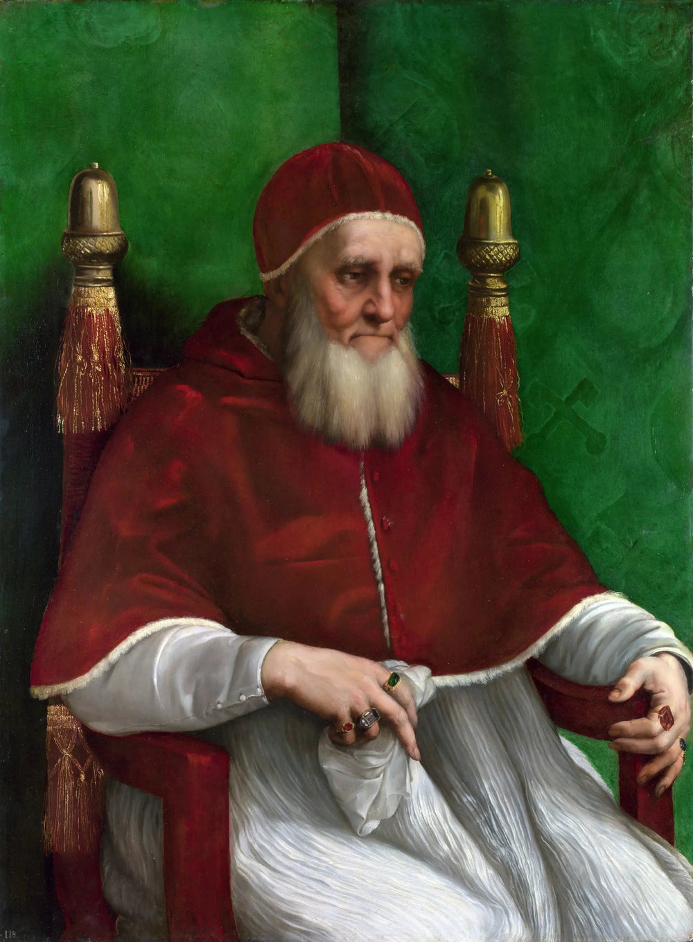 Reproduction du tableau « Portrait du pape Jules II - Raphaël Sanzio » par Alpha Reproduction en peinture à l’huile