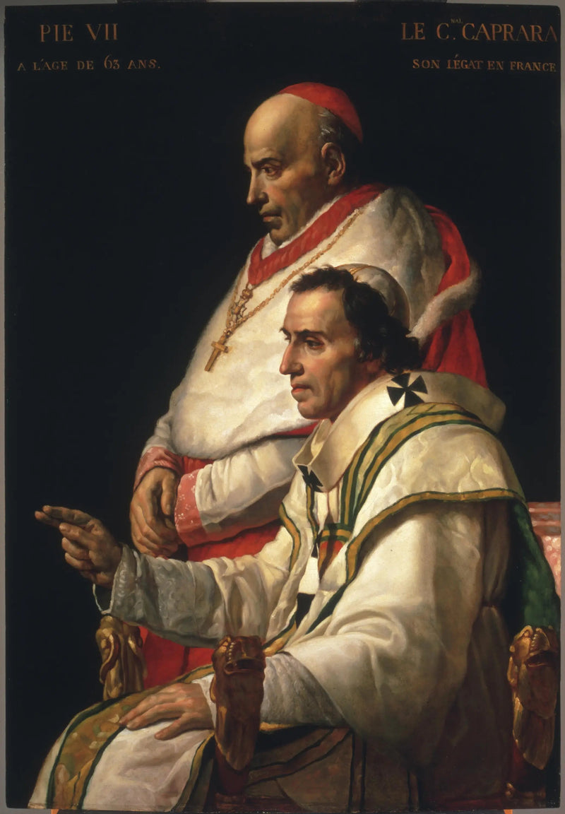 Portret papieża Piusa VII i kardynała Caprary - Jacques-Louis David