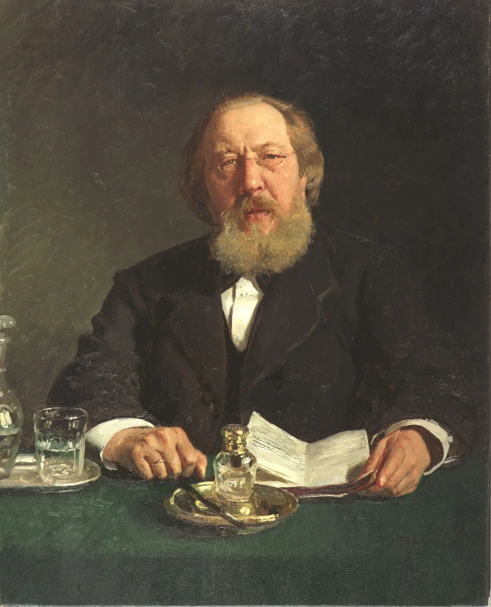 Portrait du poète et slavophile Ivan Sergueïevitch Aksakov - Ilya Repin image 1 tableau peint à l’huile sur toile