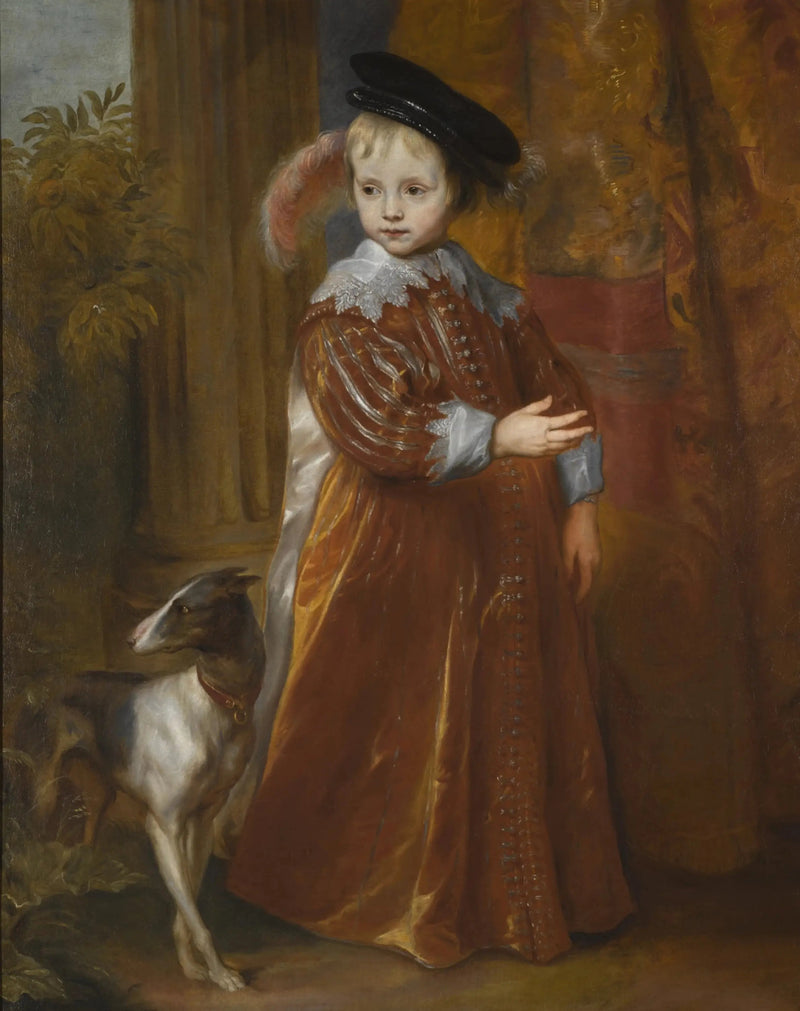 Portret księcia Wilhelma II Orańskiego jako młodego chłopca z psem - Antoine van Dyck