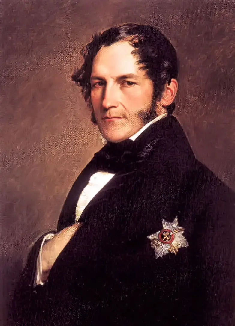 Portret króla Leopolda I w czarnym stroju - Franz Xaver Winterhalter
