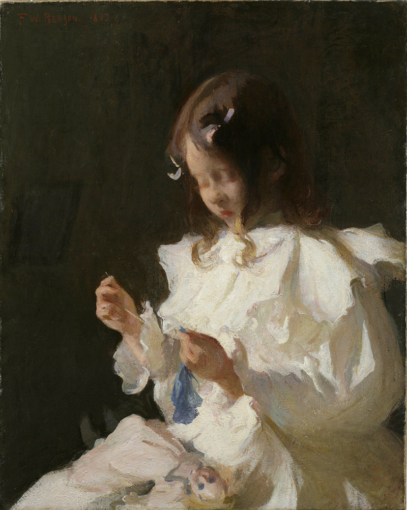 Portret dziecka szyjącego - Frank Weston Benson