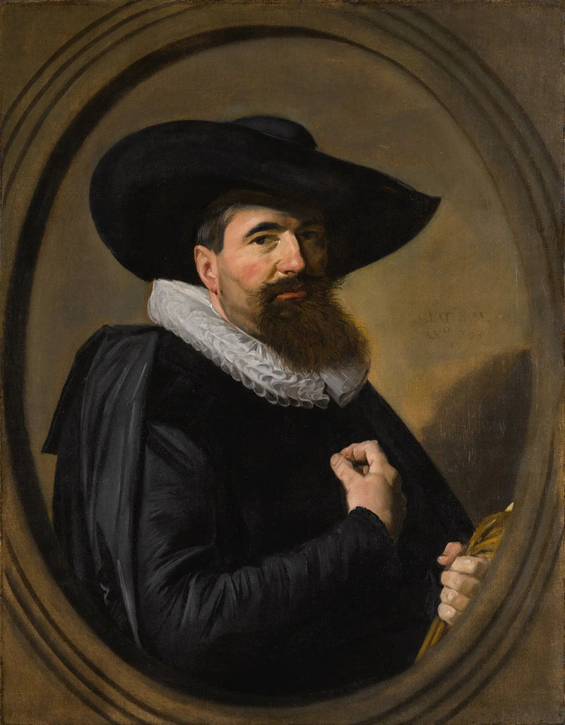 Portret mężczyzny w kapeluszu i kołnierzu z falbanką - Frans Hals
