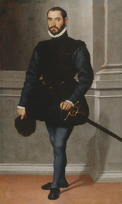 Portrait d’un homme barbu en noir - Giovanni Battista Moroni - Alpha Reproduction