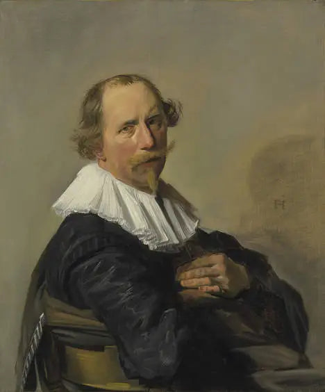 Portret mężczyzny pochylonego nad oparciem krzesła - Frans Hals