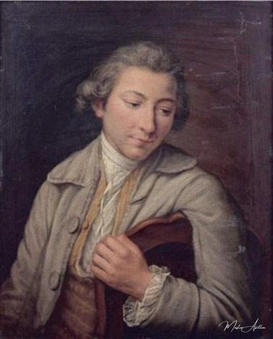 Portrait d'un jeune homme assis - Nicolas Bernard Lépicié - Reproductions de tableaux et peintures haut de gamme