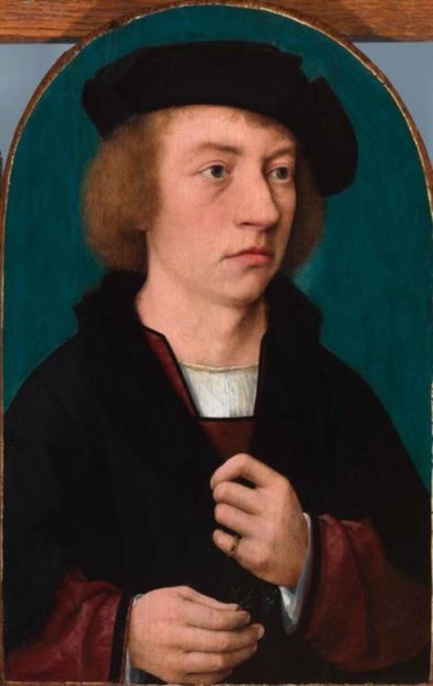 Portret młodego mężczyzny w czarnym kapeluszu - Joos van Cleve