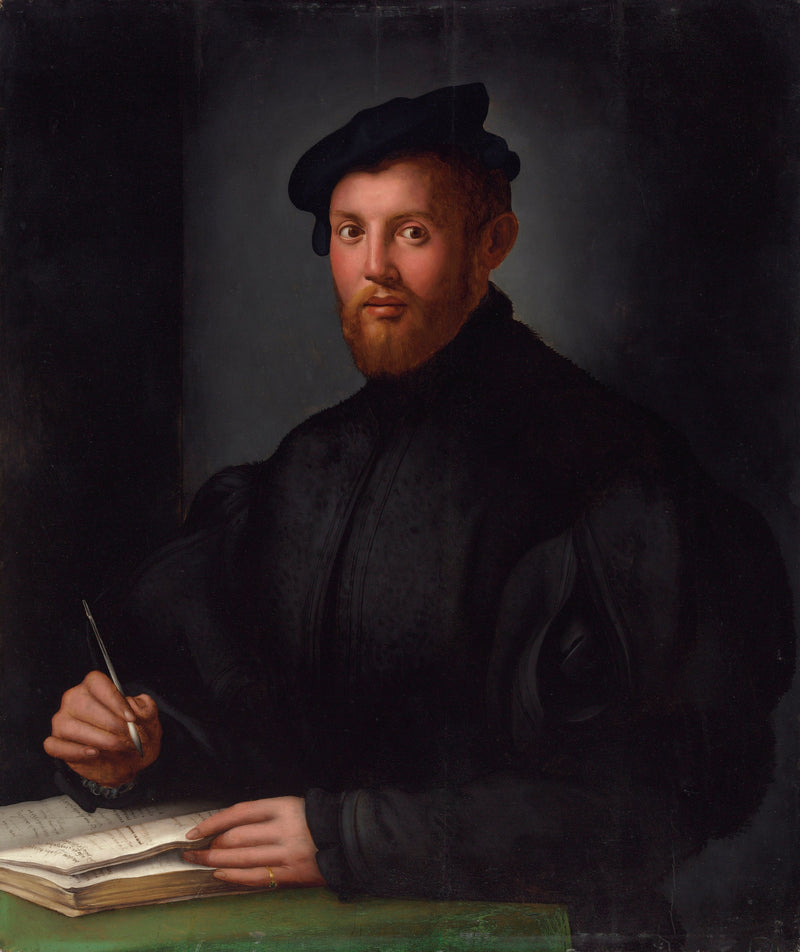 Portret młodego mężczyzny w czerni z książką - Bronzino