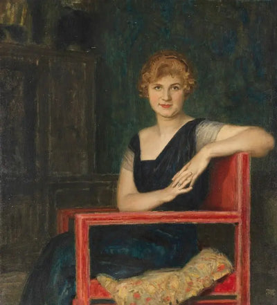 Reproduction du tableau « Portrait d'une dame - Franz Von Stuck » par Alpha Reproduction en peinture à l’huile