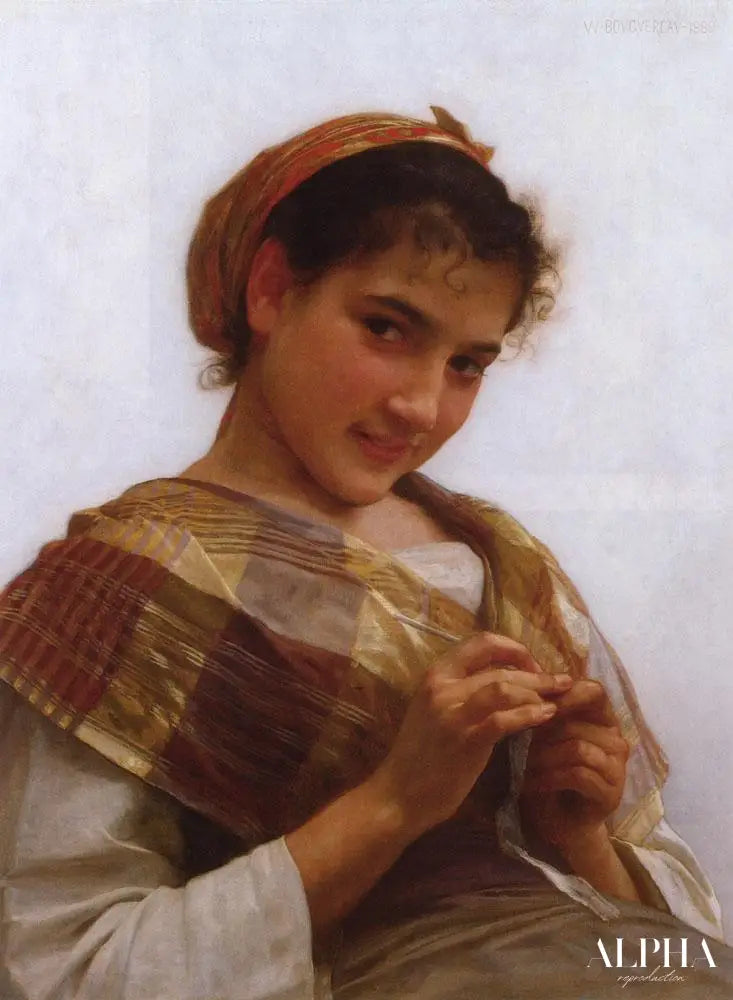 Portrait d'une jeune fille au crochet - William Bouguereau - Reproductions de tableaux et peintures haut de gamme