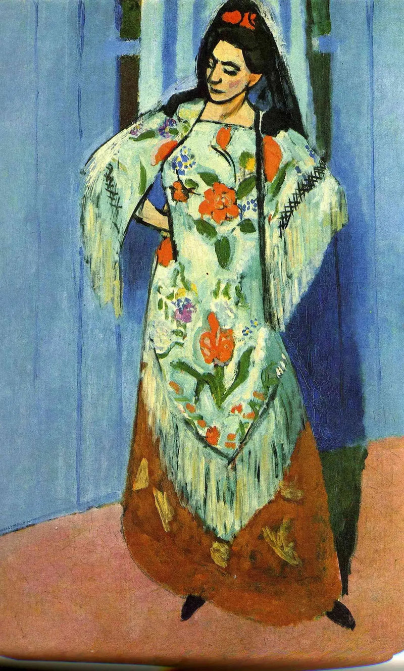 Pejzaż w pełnej postaci pani Matisse w mantyli - Henri Matisse