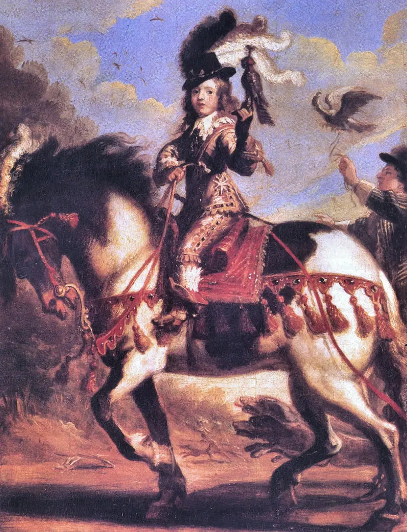 Portret jeździecki młodego Ludwika XIV wyruszającego na polowanie - Juste d'Egmont