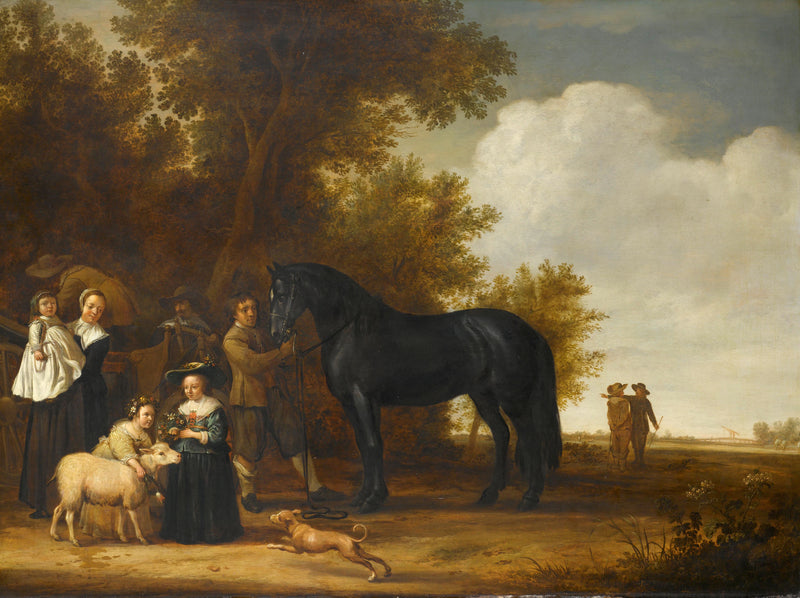 Portrait de groupe dans un paysage - Artiste inconnu du Rijksmuseum