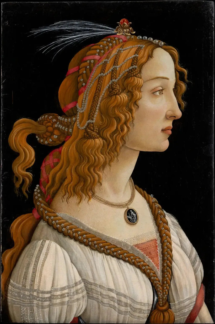 Idealny portret młodej kobiety (Simonetta Vespucci?) - Sandro Botticelli